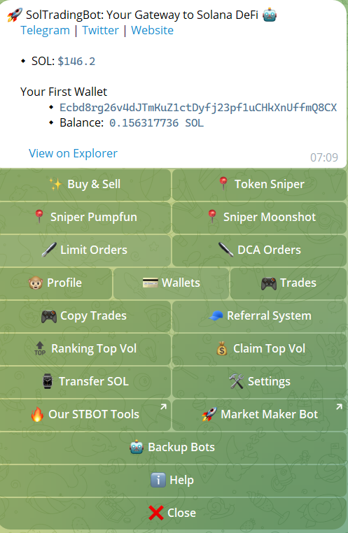 SolTradingBot Features