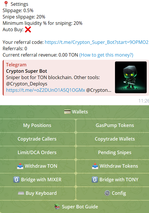 Особенности Crypton Super Bot