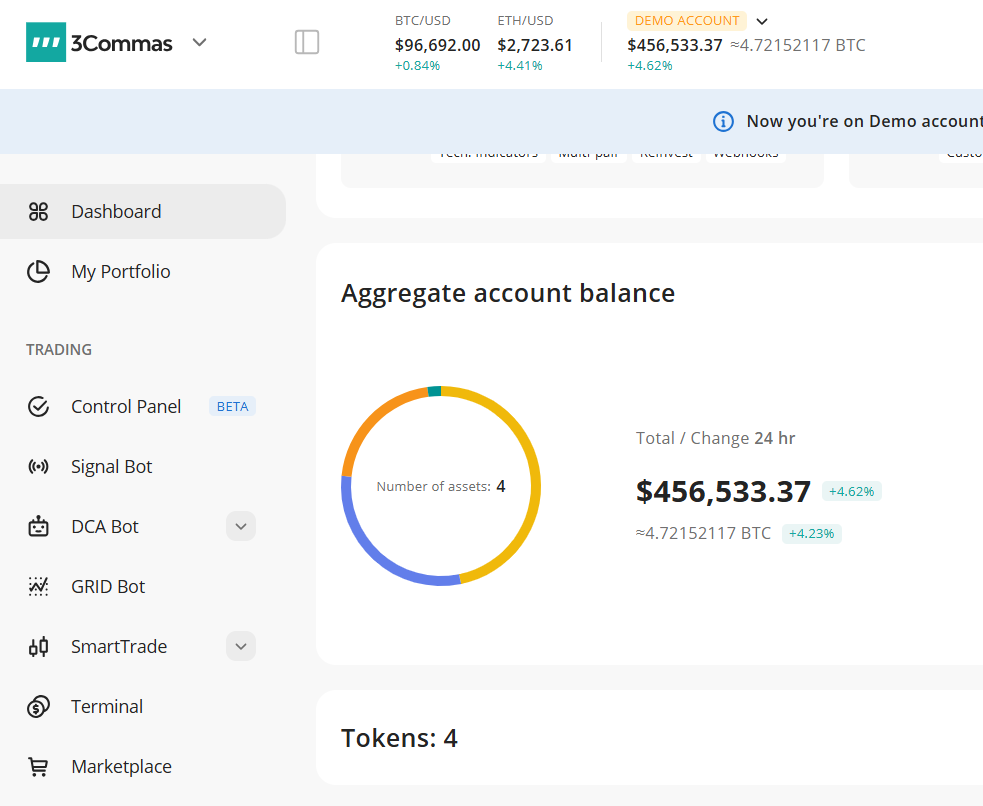 3commas dashboard