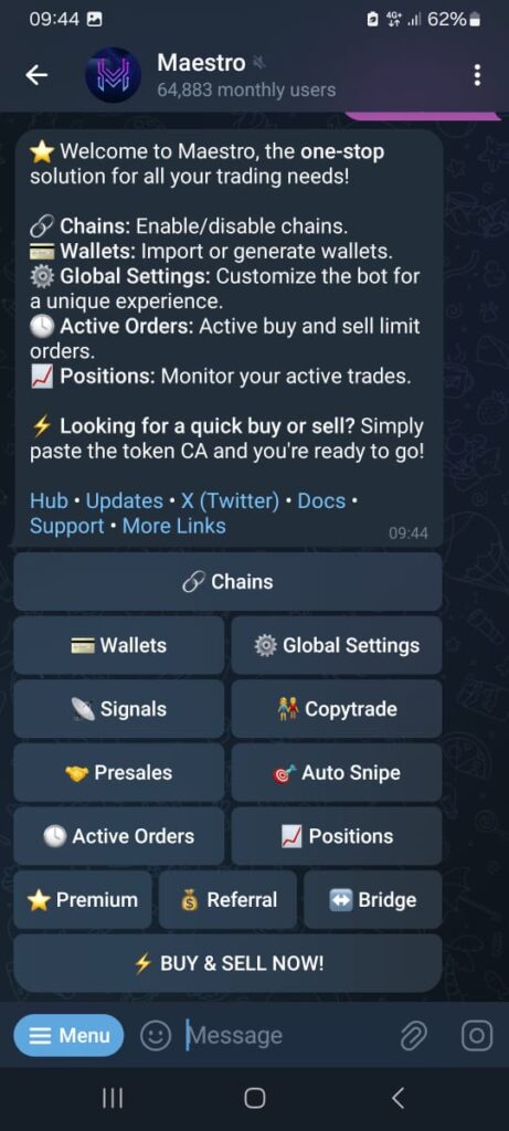 maestro bot sniper telegram phone
