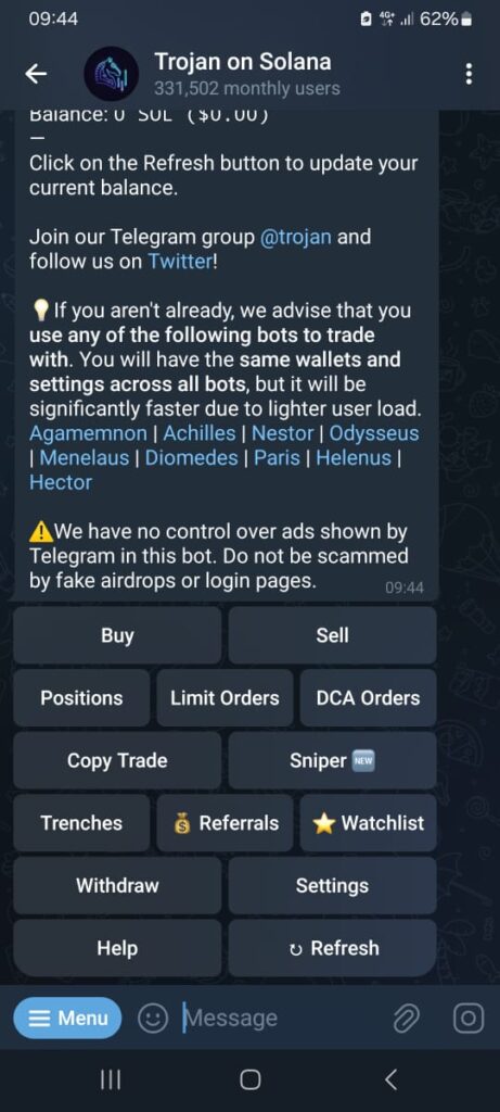 mobile sniper telegram solana