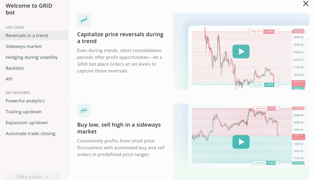 3 commas web interface grid bot