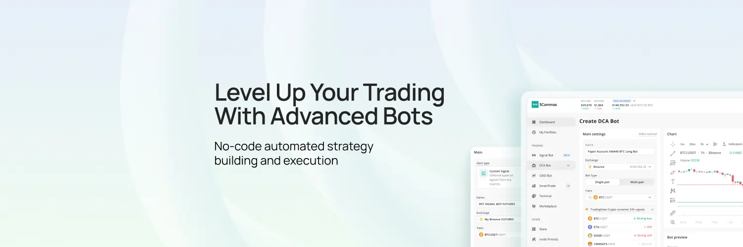 3Commas crypto trading platform banner