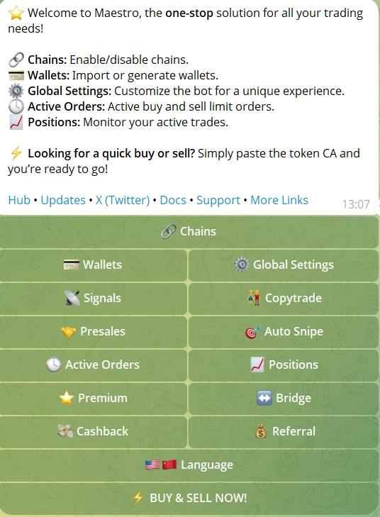Maestro Bot Interface Screenshot
