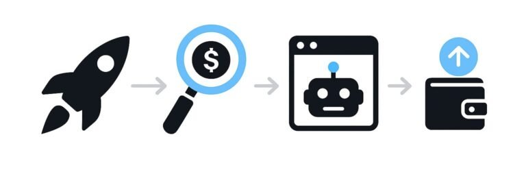 Abstract symbols representing crypto sniper bot mechanics and blockchain signals