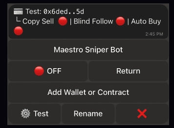 Maestro Sniper Bot copy trading wallet mirroring